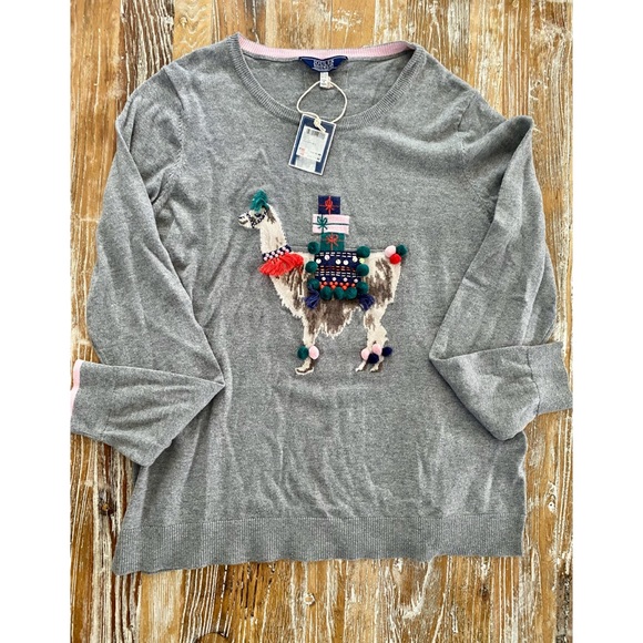 Joules grey festive llama sweater NWTS 10 🦙 - Picture 3 of 8
